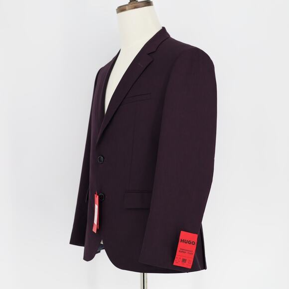 Hugo Boss Men's Solid Purple Wool Blend Karl Modern-Fit Suit Jacket Size 36S - Picture 4 of 10